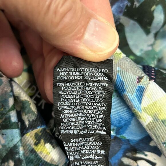 Sweaty Betty Super Sculpt Blue Green Floral Print High-Rise Bike Shorts Size XS - Picture 11 of 14